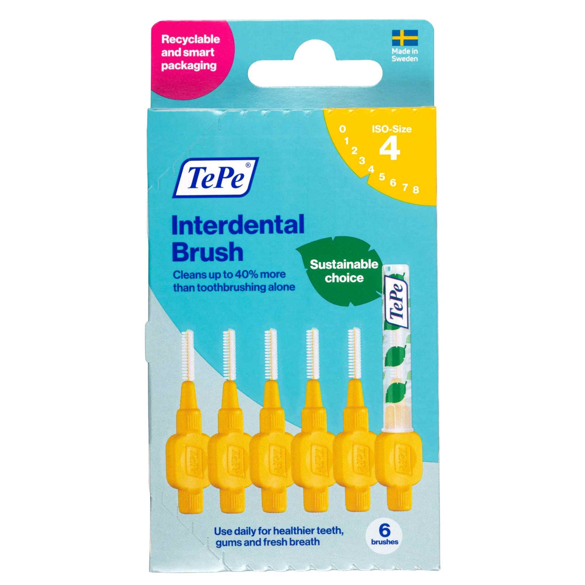 TePe Interdental Brush 0.7MM Yellow 6Pack